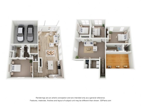 Floor plan for 4 beds, 2.5 baths, 2417 sqft